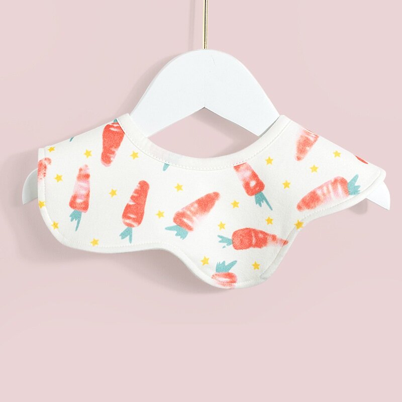 2021  Baby Bibs Degree Rotate Flower Design Soft and Absorbent Unisex Waterproof Baby Bandana Drool Bibs