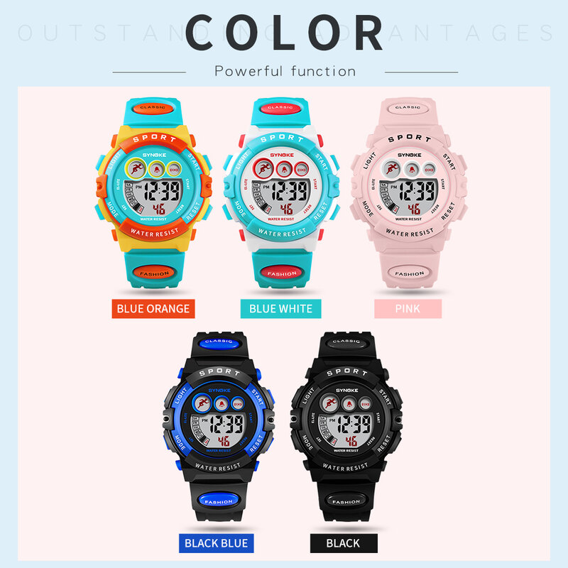 Sportowy zegarek dla dzieci zegarki dla uczniów wodoodporny cyfrowy zegarek LED zegar elektroniczny dzieci chłopców prezenty dla dziewcząt