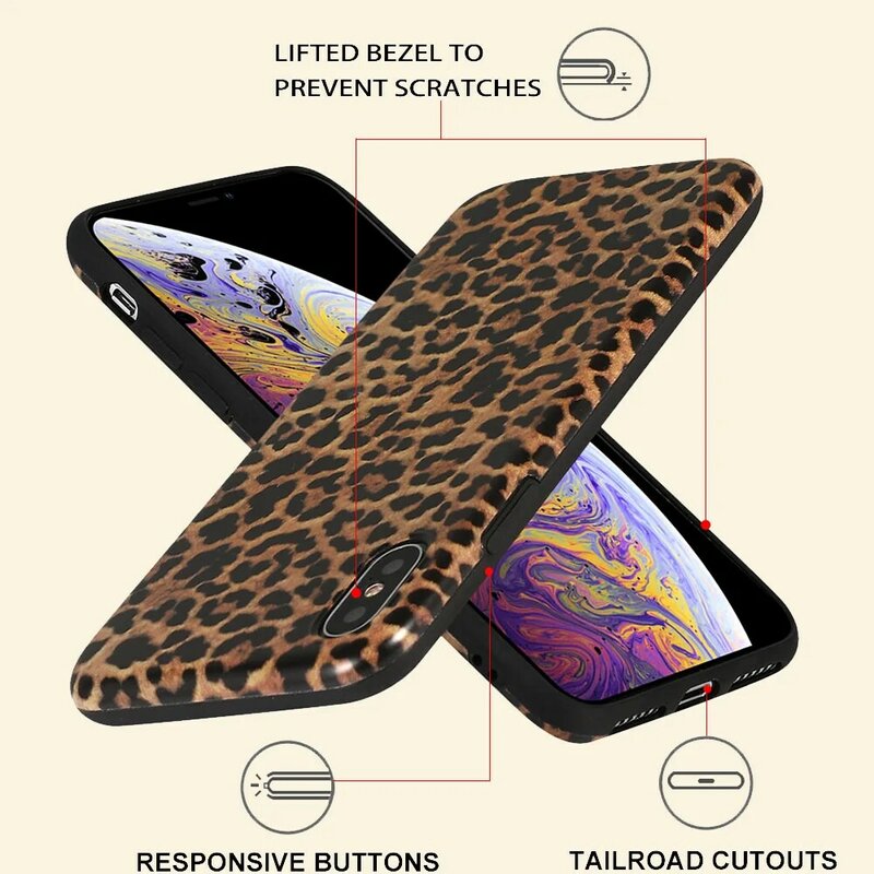 Lapopnut Telefoon Case Voor Iphone 11 Pro Xs Max Xr X 8 7 Plus 6 6S Se 2020 12 mini Klassieke Luipaard Flexibele Zachte Rubberen Cover Coque