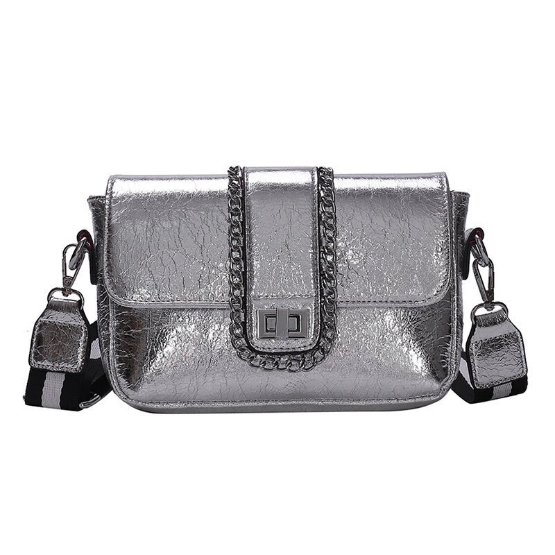 2021 nuova borsa a tracolla stilista borsa piccola femminile borsa a tracolla in pelle PU Color argento per donna