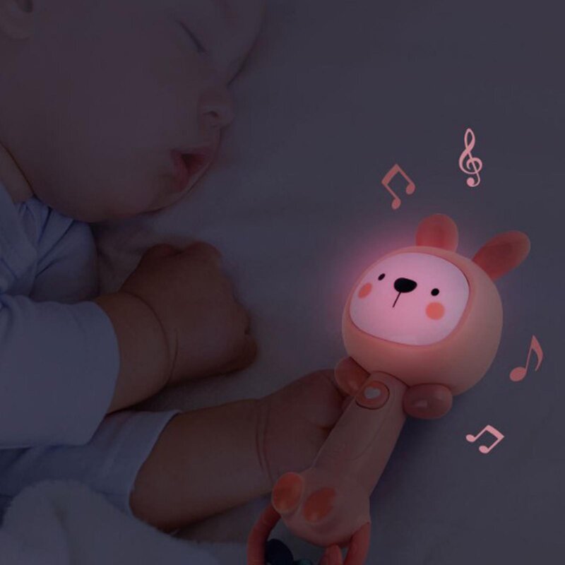 خشخيشات للأطفال ألعاب أطفال لقبضة اليد على شكل حيوانات كرتونية للأطفال مع موسيقى خفيفة ألعاب تعليمية للأطفال حديثي الولادة