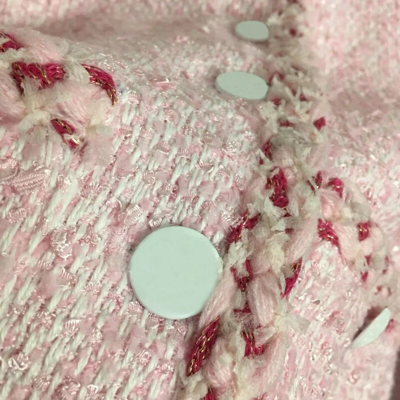 2021 design de luxo moda temperamento único breasted feminino terno casaco temperamento em torno do pescoço manga longa tweed casaco feminino