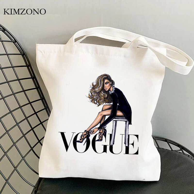 Vogue sacola de compras bolsa shopper reciclar sacola lona reutilizável dobrável ecobag bolsas reutilizáveis cabas tecido