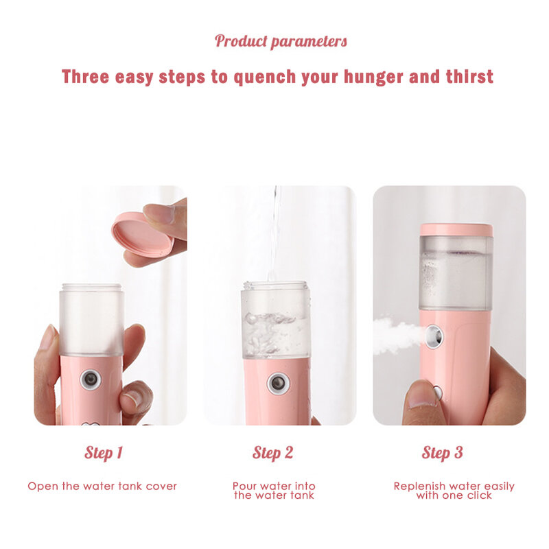 13*5*5 Cm Portable Spray Facial Cooling Gezicht Spuit Usb Mist Luchtbevochtiger Hydraterende Tool Beauty Tool Reizen