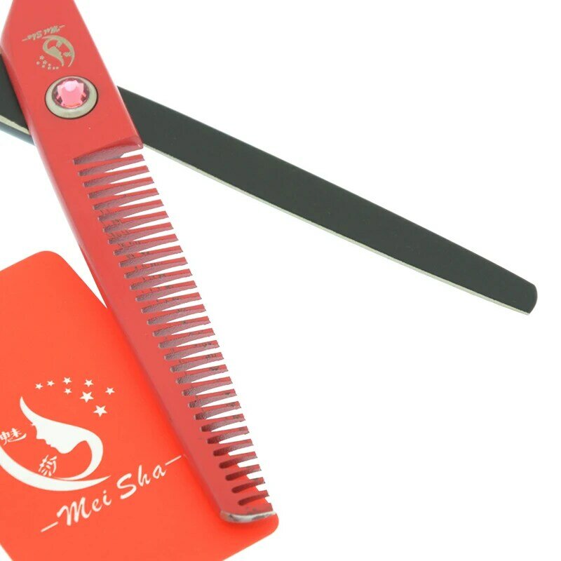 Meisha 6 polegada japão aço mão esquerda tesoura barbeiro conjunto tesouras de cabeleireiro salão de beleza corte cabelo desbaste estilo ferramenta a0047a
