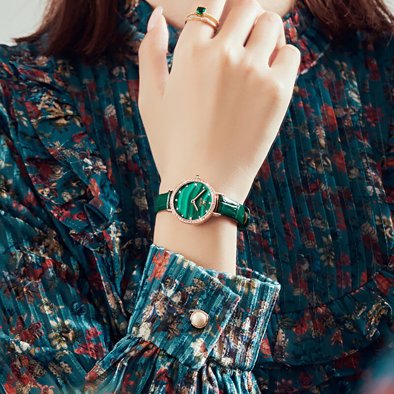 OLEVS-Reloj de pulsera de cuarzo con diamantes para Mujer, elegante, de marca de lujo, a la moda, 2021