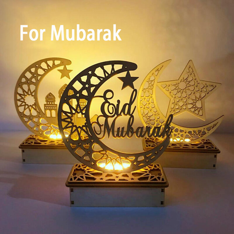 LED Eid Mubarak Decoration Gift Decoration Ramadan Eid Mubarak Decorations For Home Moon LED Candles Home Holiday Lighting