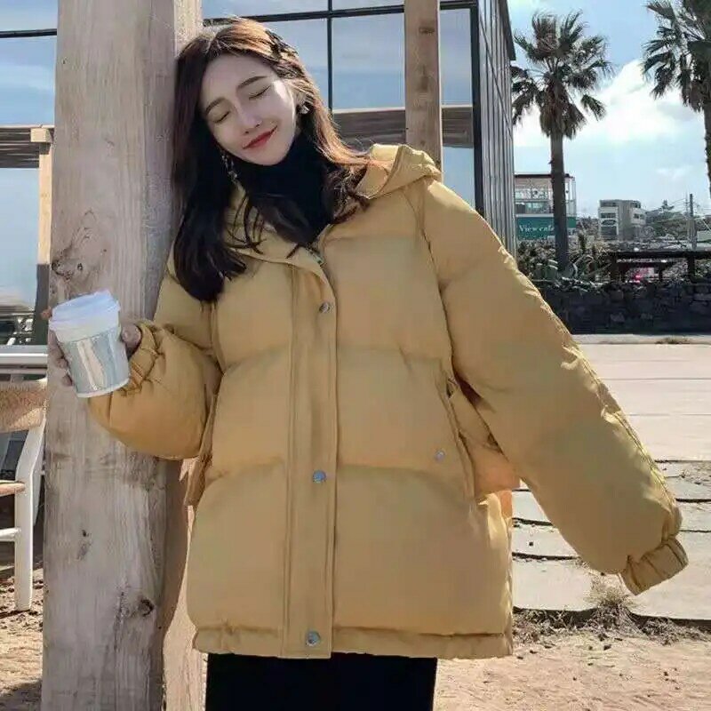 Женская свободная пуховая куртка в Корейском стиле, новинка 2021, зимнее женское короткое пуховое пальто