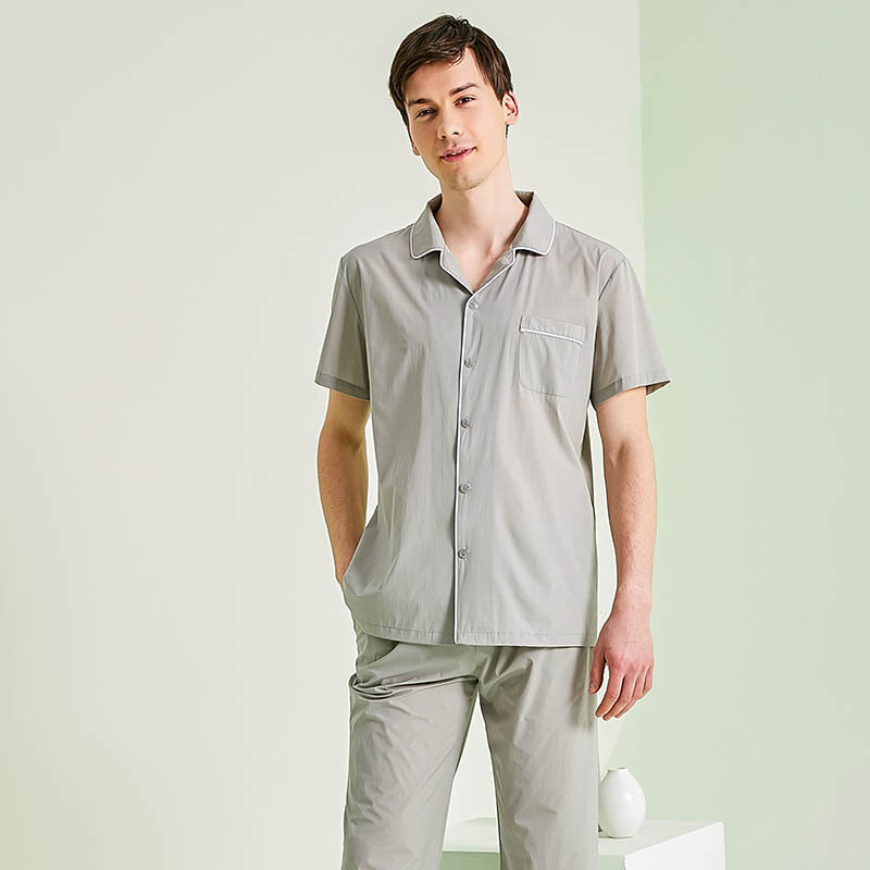 Модный мужской летний Пижамный костюм для отдыха, летняя крутая Домашняя одежда, удобные брюки с коротким рукавом, Мужская домашняя одежда