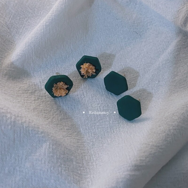 Boucles d'oreilles à clous géométriques pour femmes, en argile polymère, ethnique, fait à la main, tendance, doux, bijoux en métal, nouvelle collection 2022
