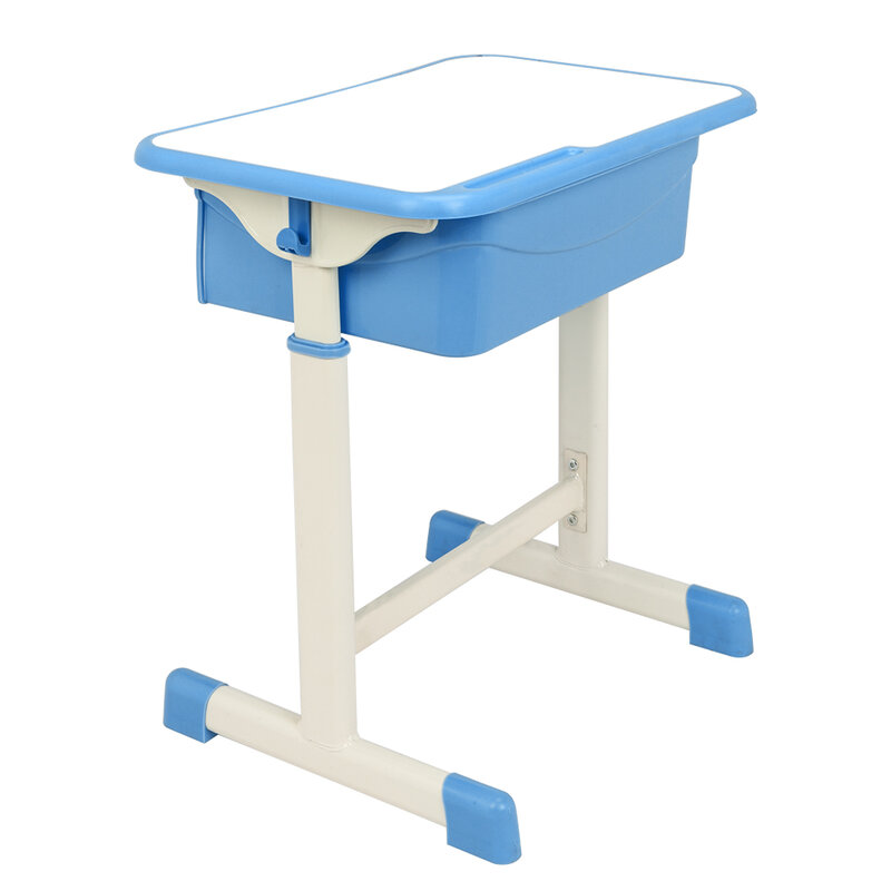 [USA READY STORE]Adjustable Student Desk and Chair Kit Blue Material: MDF Board & Plastic