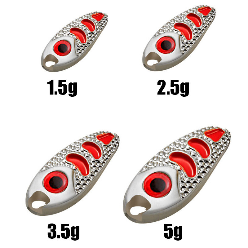 2pcs/lot Mini Metal Jig Lure 1.5/2.5/3.5/5g Spoon Artificial Hard Bait with Single Hook Bass trout Fishing Tackle