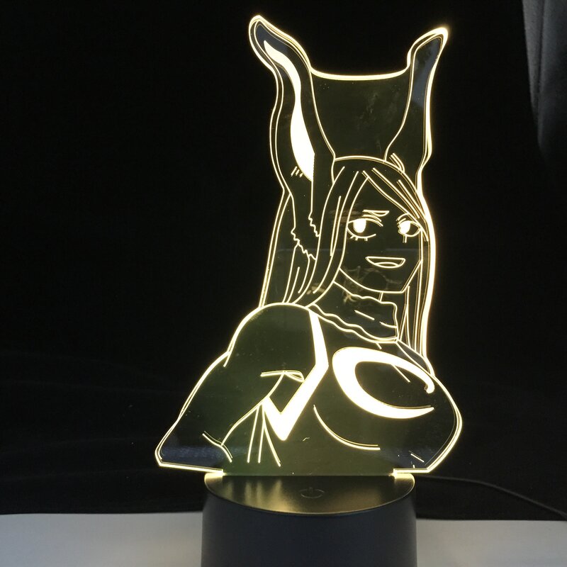Lámpara de Anime de My Hero Academia, lámpara de Rumi Usagiyama para decoración de dormitorio, regalo de cumpleaños, Gadget de Manga, luz 3D de My Hero Academia, Rabbit Hero
