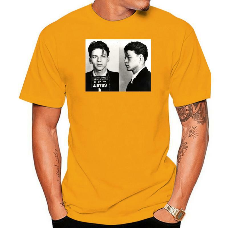 Мужская футболка с принтом Фрэнка Синатры в стиле ретро армированная знаменитость Mugshot Vintag Размеры S - 3Xl