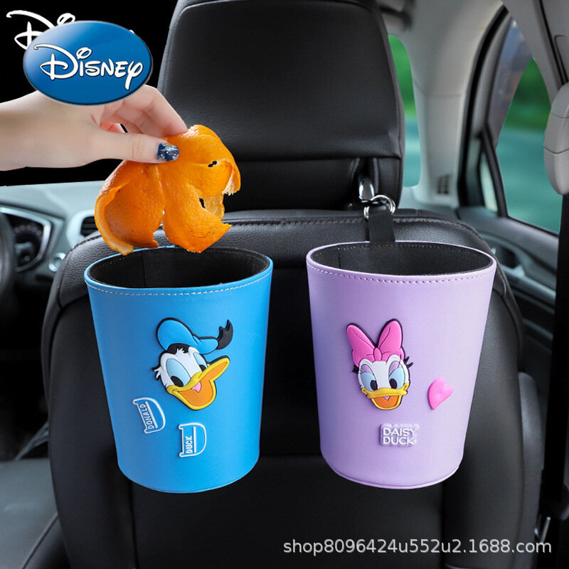 Disney – poubelle de voiture avec Mickey Mouse, sac de rangement pour porte suspendue, dessin animé créatif