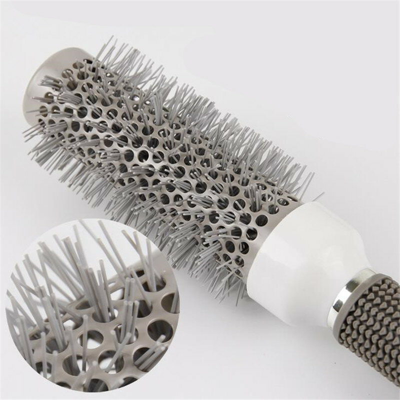 Professional 5 Size Hair Comb Brushes High Temperature Resistant Ceramic Iron Round Comb Hair Styling Tool Hairbrush 30#216