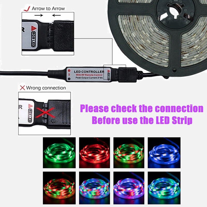 Strisce LED Bluetooth alimentato tramite USB luces Led RGB 5050 SMD 2835 nastro flessibile diodo luminoso per la decorazione della camera da letto IP65/IP20