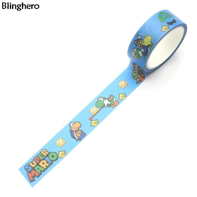 Blinghero Grappige Loodgieter Dinosaurus 15 Mm X 5 M Washi Tape Stijlvolle Afplakband Stickers Cool Hand Account Tapes Adhesive tape BH0030