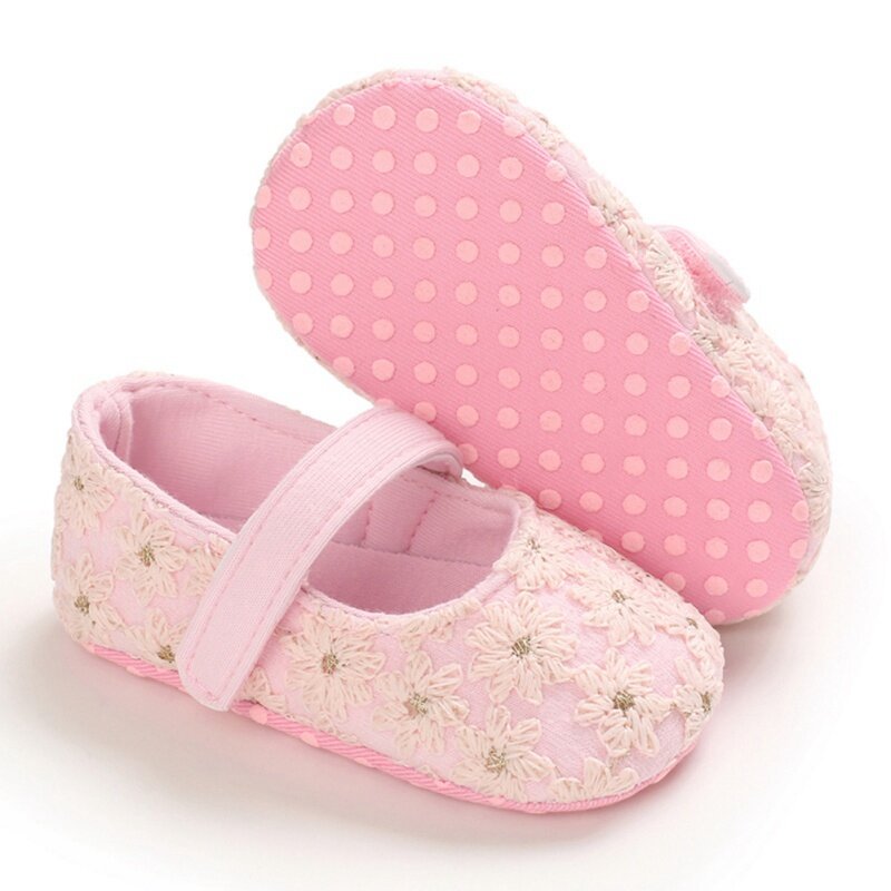 Для новорожденных милые ползунки для маленьких девочек с цветочным принтом, Повседневное обувь на мягкой подошве для малышей во-первых про...