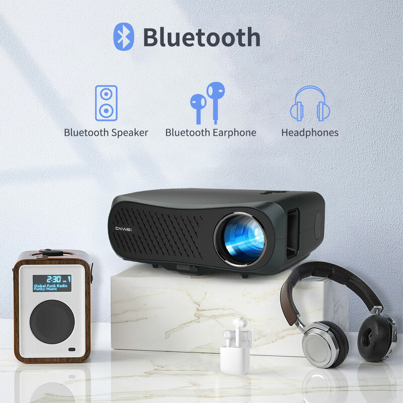 CAIWEI Home Projector Video Movie Beamer Android System Wireless Airplay Full Hd 1080P Native Resolution Home Theater Projector