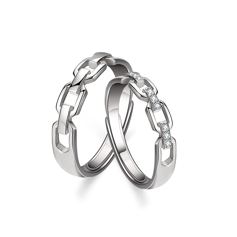 Anel de casal s925 prata ins moda anel de prata esterlina luxo 925 prata esterlina anel feminino jóias