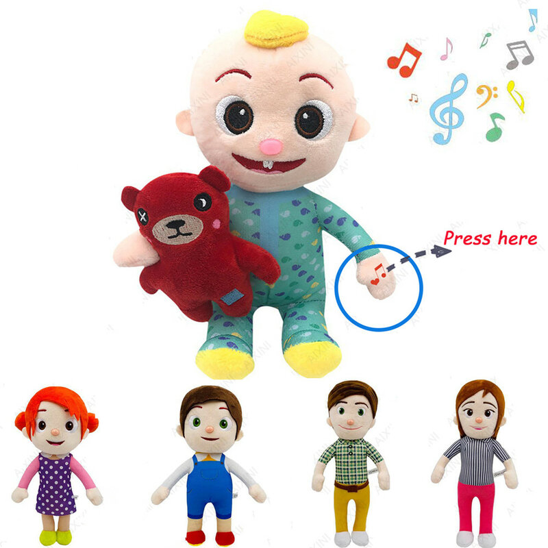 JJ Cocomelon giocattoli bambola bambini canta giocattoli per ragazzi ragazze Cocomelon Bedtime JJ Music Doll famiglia regalo per bambini Anime Plushie