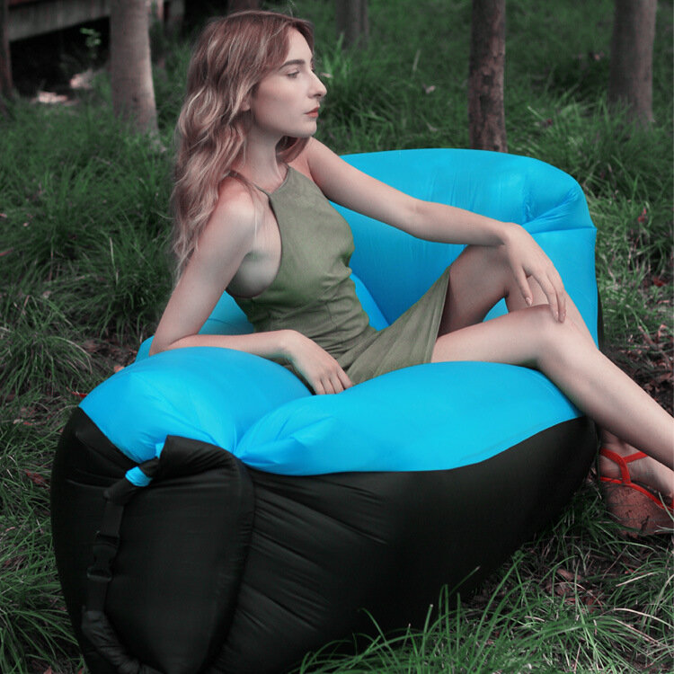 ผู้ใหญ่ Beach Lounge เก้าอี้พับได้อย่างรวดเร็วถุงนอนกันน้ำ Inflatable โซฟากระเป๋า Lazy Camping Sleeping Air Bed