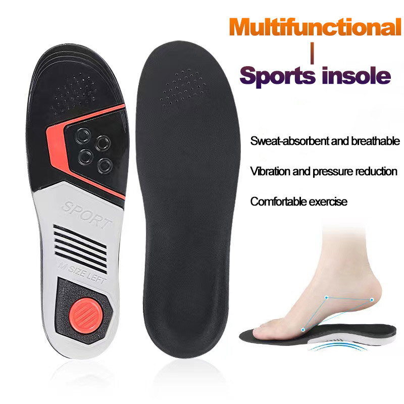 Esporte multifuncional lazer palmilhas unissex pé arco apoio pé correção palmilha absorção de choque respirável almofada cheia
