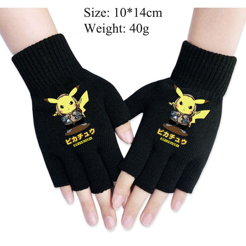 Pokemon Anime rękawiczki Pikachu Cosplay akcesoria do kostiumów rękawiczki Anime odzież wokół rekwizytów mężczyźni i kobiety utrzymują ciepło i zimno