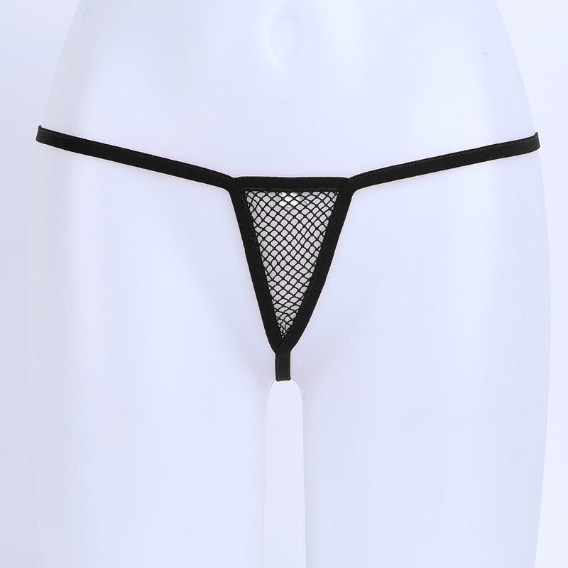 เซ็กซี่ชุดชั้นในสตรีเร้าอารมณ์ชุดชั้นใน Sissy กางเกงยืดดูผ่าน Fishnet ก้นเปิด G-String Thong ต่ำเอว Underpant