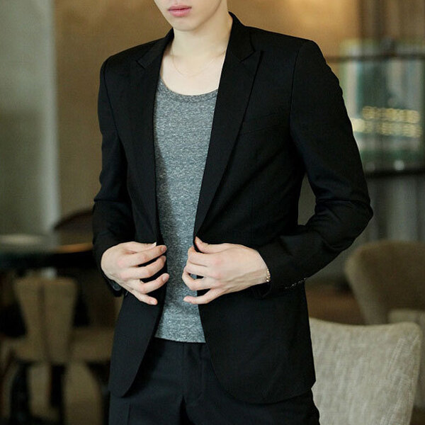 Hommes Blazer manteau mince costume Style coréen noir décontracté affaires quotidien vestes NYZ boutique