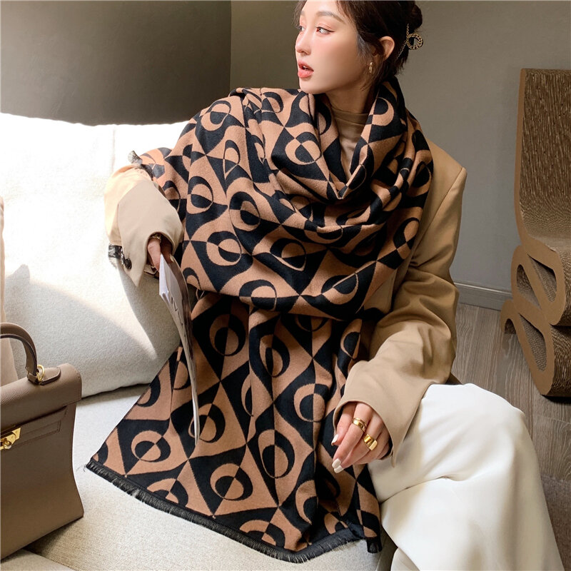 Warm Cashmere Scarf Women Luxury Brand Pashimina Blanket Shawls Bufanda Thick Foulard Female Winter Echarpe Poncho Stoles 2021