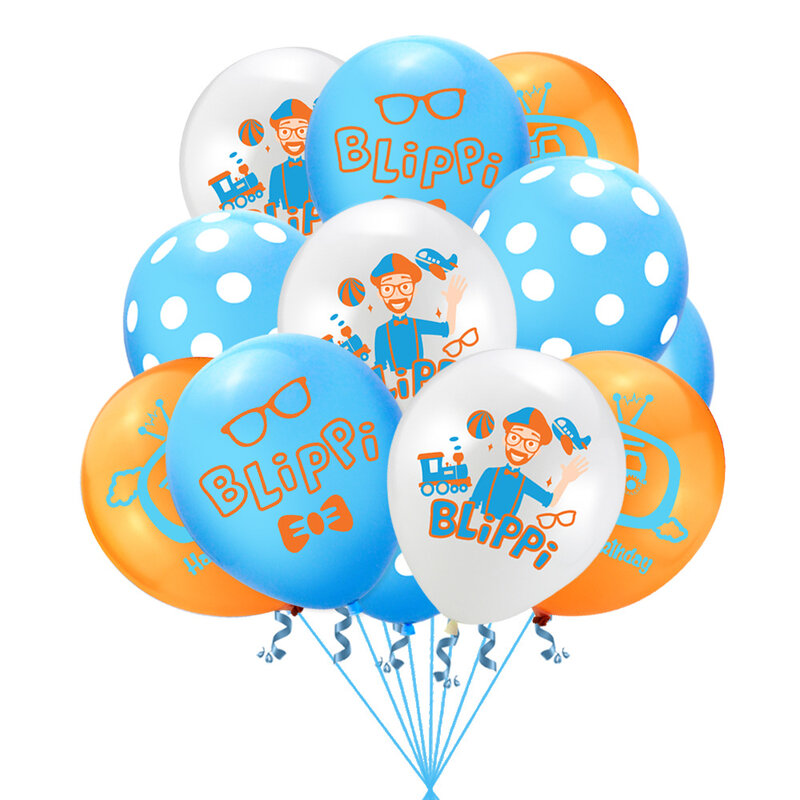 12PCS Blippi Toys Blippi Birthday Party Decoration Balloons Toys