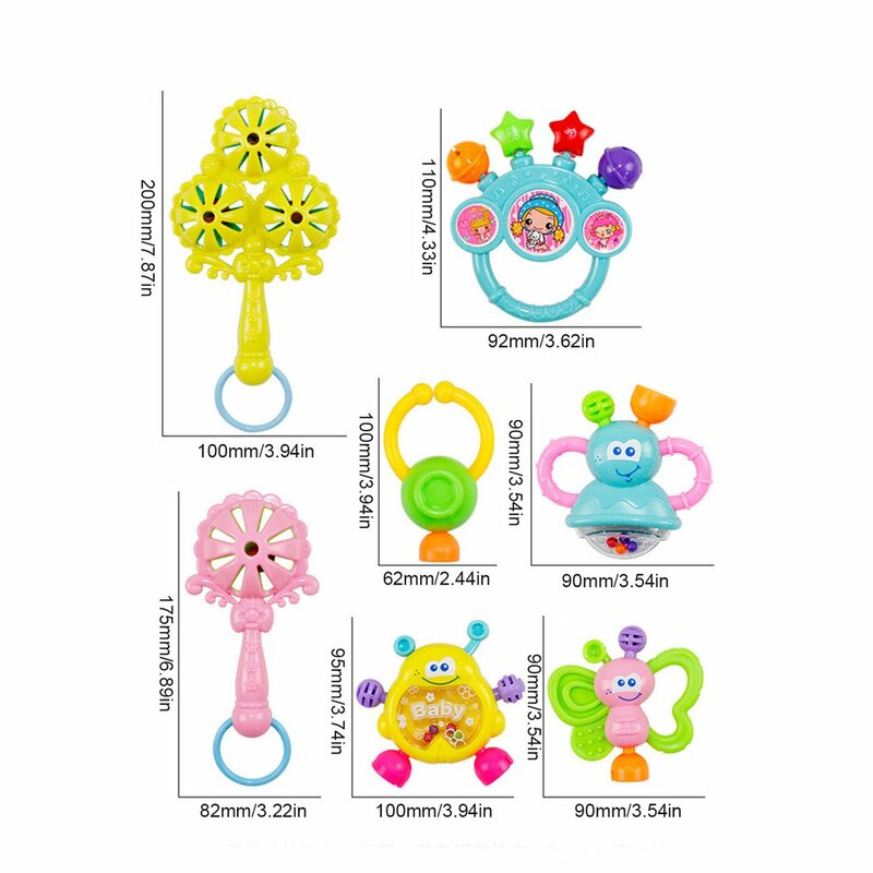 7 sztuk zestaw zabawek dla niemowląt ręka trzymać potrząsając dzwonkiem ciekawe edukacja grzechotki zabawki prezent