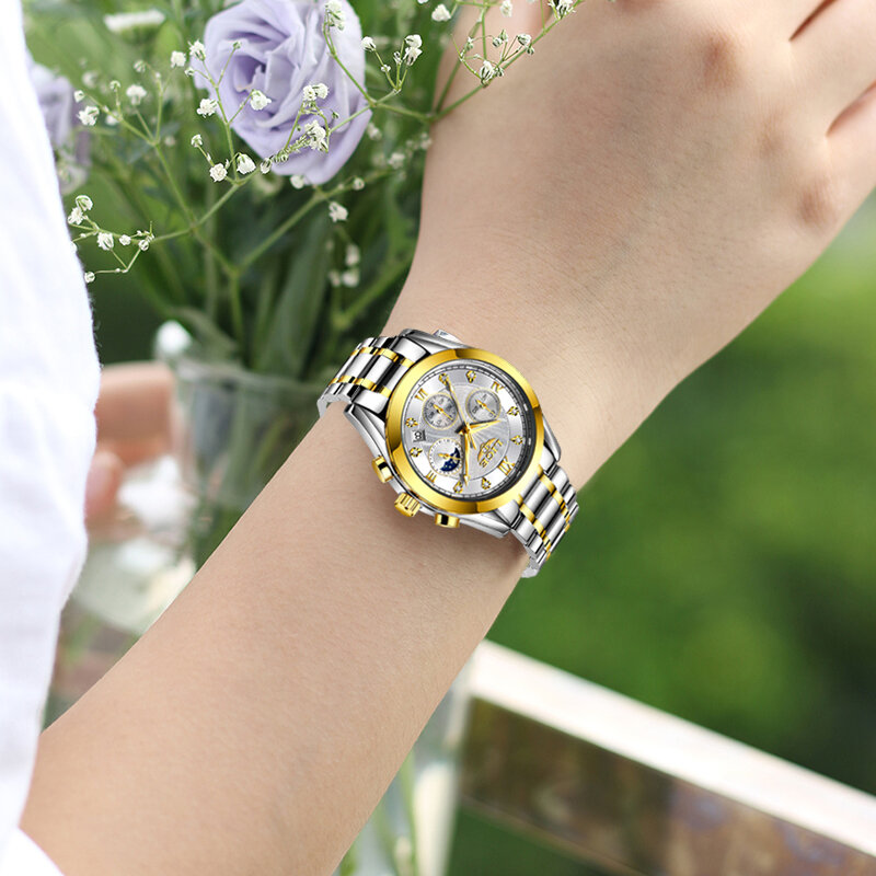 LIGE 2020ใหม่นาฬิกาผู้หญิงนาฬิกาสุภาพสตรีสร้างสรรค์เหล็กสร้อยข้อมือสตรีนาฬิกาผู้หญิงกันน้ำน...