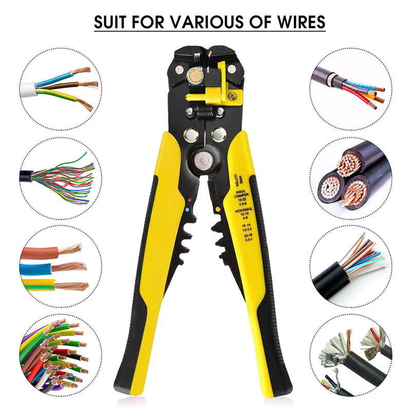 Pliers Rimper Cable Cutter Automatic Wire Stripper Multifunctional Stripping Tools Crimping Pliers Terminal 0.2-6.0mm Tool