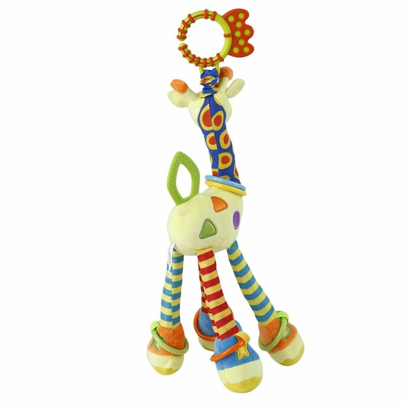 Ocday, sinos girafa de bebê, brinquedo macio para pendurar, chocalhos de mão, brinquedos educacionais engraçados para móveis, sino de mão, quente