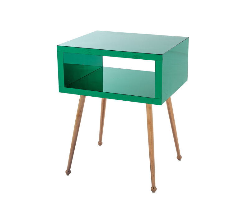 CoolMore – Table de chevet en acier inoxydable, pied de Table avec miroir, 8 couleurs, 17.91x15.16x23.22 pouces, [Stock US]