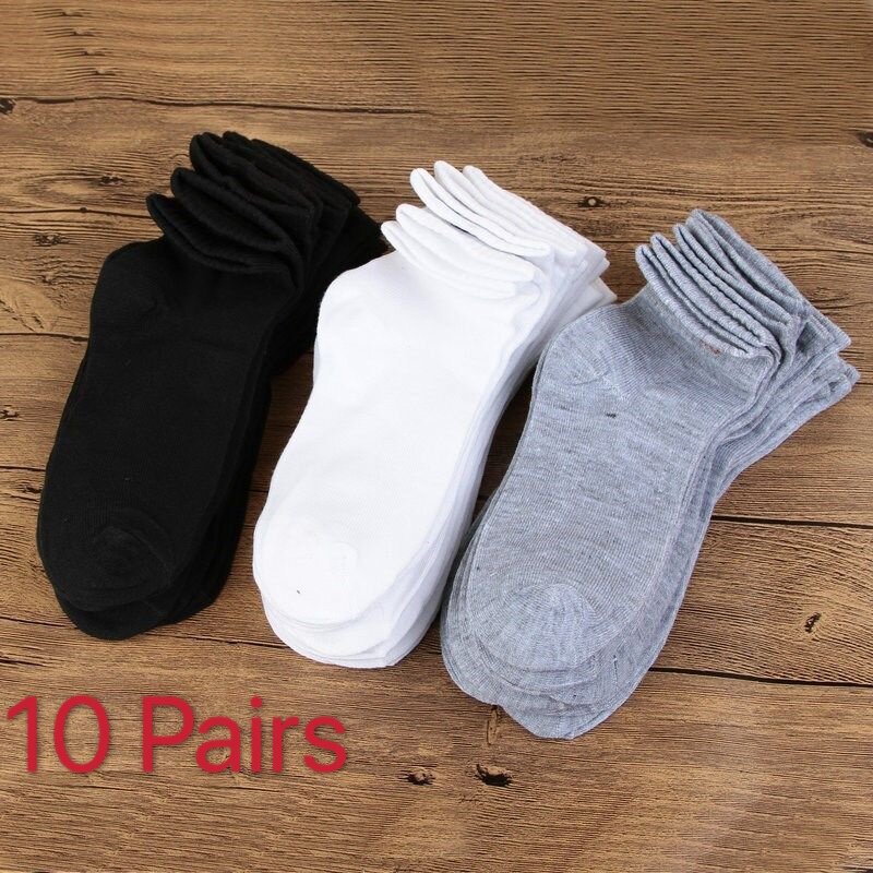 Chaussettes tube épaisses pour hommes, chaussettes de sport, confortables et respirantes, couleur unie, 10 pièces, automne et hiver