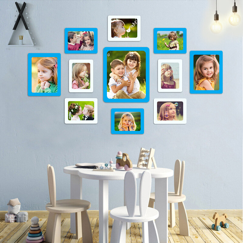 Creative Single/double Layer Magnetic PVC Photo Frame Wall 5 Inch Plastic Refrigerator Sticker Photo Frame