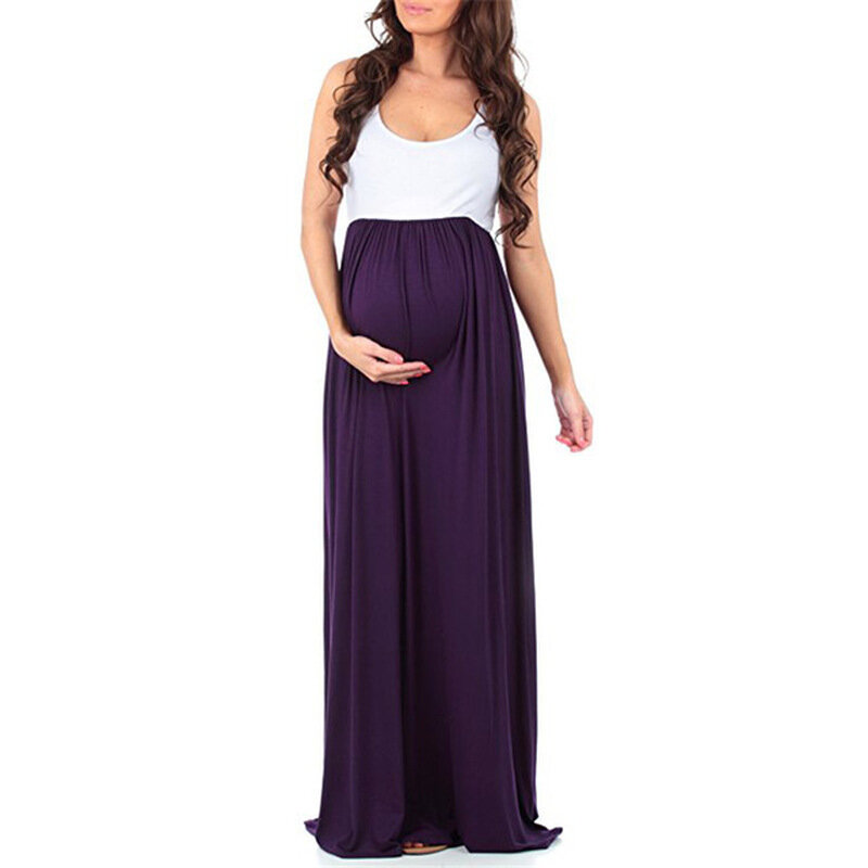 Vestidos de maternidad para mujer embarazada, ropa de embarazo sin mangas, de algodón, Patchwork, péndulo grande, ropa de Gravida, S-XL, 2020