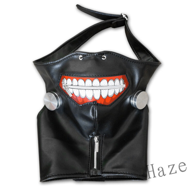 Anime Tokyo Ghoul Cosplay Kaneki Ken Adjustable Zipper PU Leather Mask Prop Halloween Costume