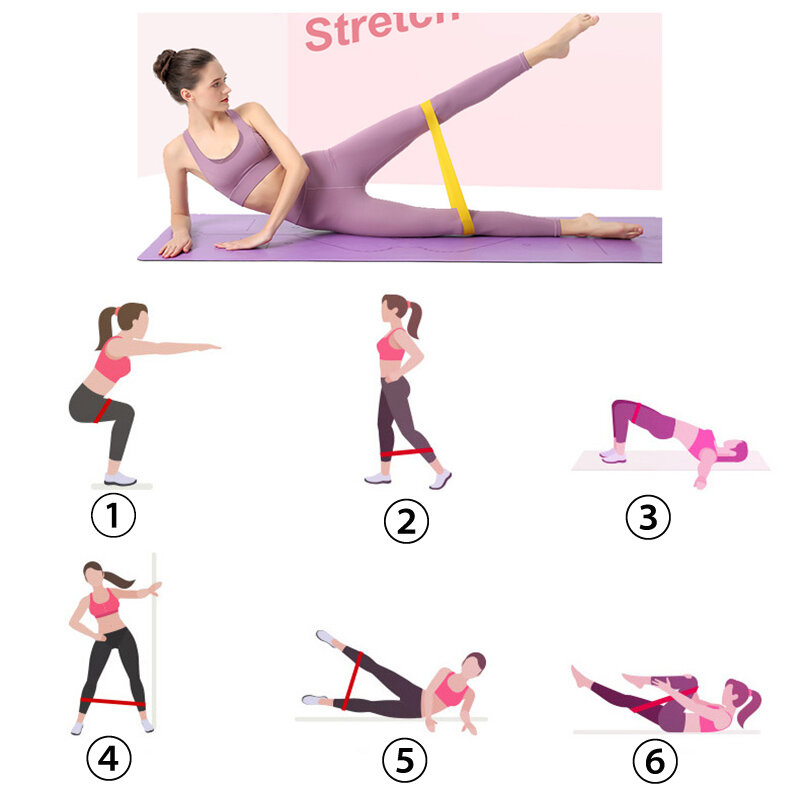 Tali Yoga Portabel Peralatan Latihan Kebugaran Gelang Perlawanan Crossfit Latihan Karet Latihan Gym Kekuatan Cincin Olahraga Wanita