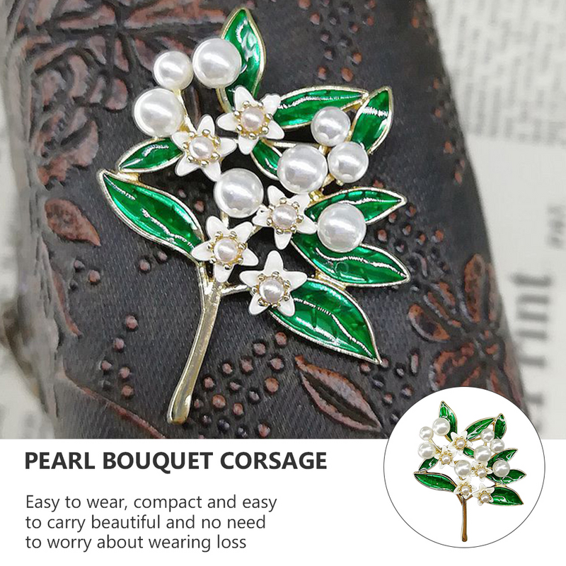 Broches en forme de Bouquet de perles, 2 pièces