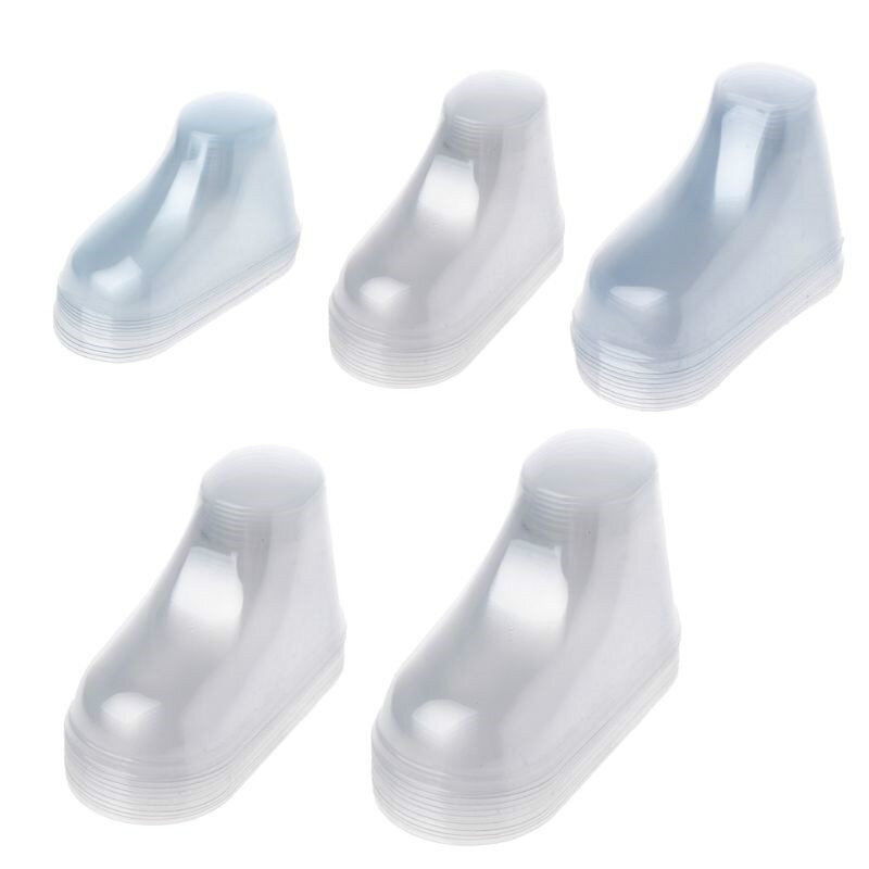 Pies de plástico transparente para exhibición, botines, calcetines, molde de exhibición, medias botas, PVC, 10 piezas