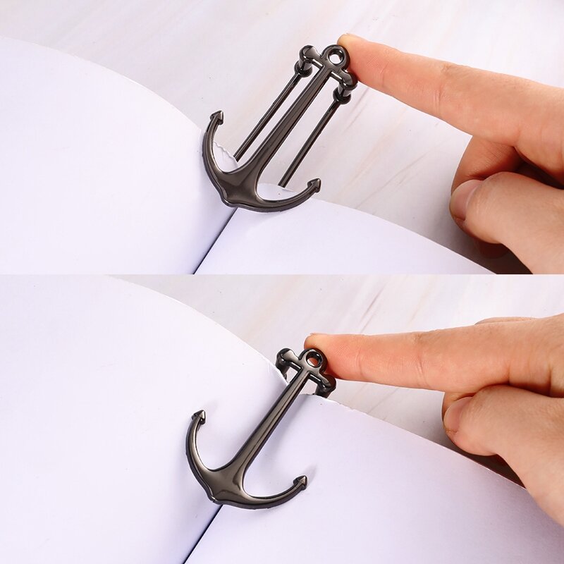 Bladwijzers Creatieve Anker Bookmark Metalen Pagina Houder Voor Studenten Briefpapier Geschenken School Kantoorbenodigdheden