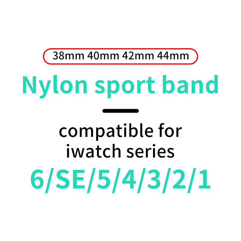 나일론 스트랩 애플 시계 밴드 38mm 40mm 44mm 42mm 스포츠 루프 smartwatch 벨트 팔찌 iwatch 시리즈 se 7654321