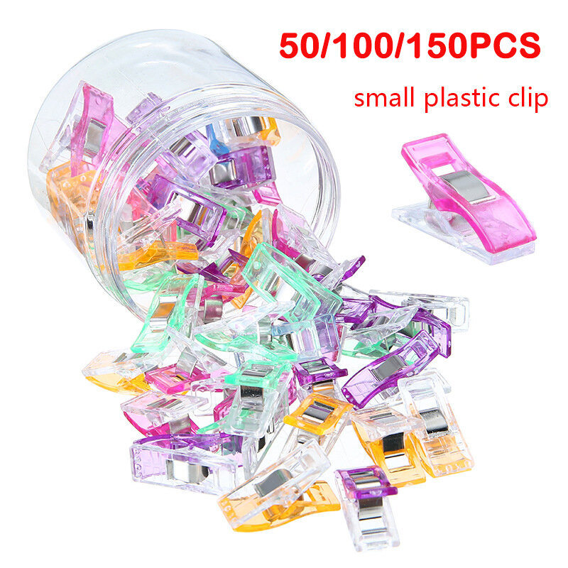50/100/150 Uds Clips para costura Clips de plástico acolchado Elaboración de ganchillo de seguridad Clips surtidos colores vinculante Clips de papel