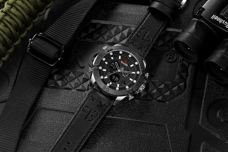 Elegante relógio esportivo masculino, relógio de pulso de quartzo com pulseira de couro preto, analógico esportivo de marca azul, ouro rosa, relógio casual para homens