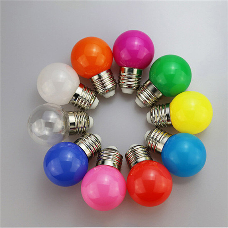 Ampoule LED colorée E27, 10 pièces, puissance réelle, cordon de chapiteau, ampoule sphérique pour salon chambre à coucher, rouge bleu vert, décor Bombilla